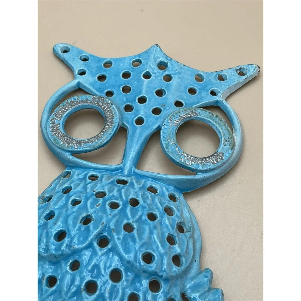 Vintage Distressed Decorative Turquoise Owl Figurine‎
